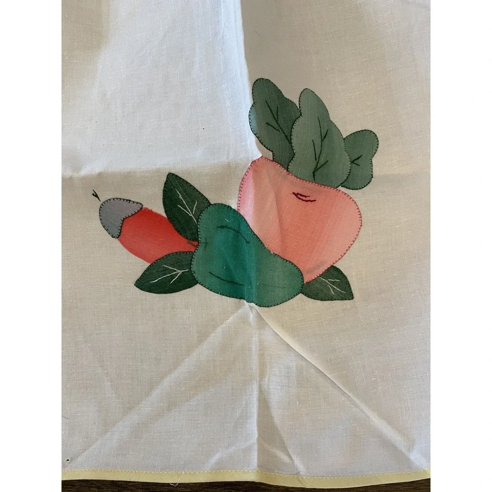 Vintage Hostess Half Apron Appliqué Pocket Peppers Kitchen‎ Linens.